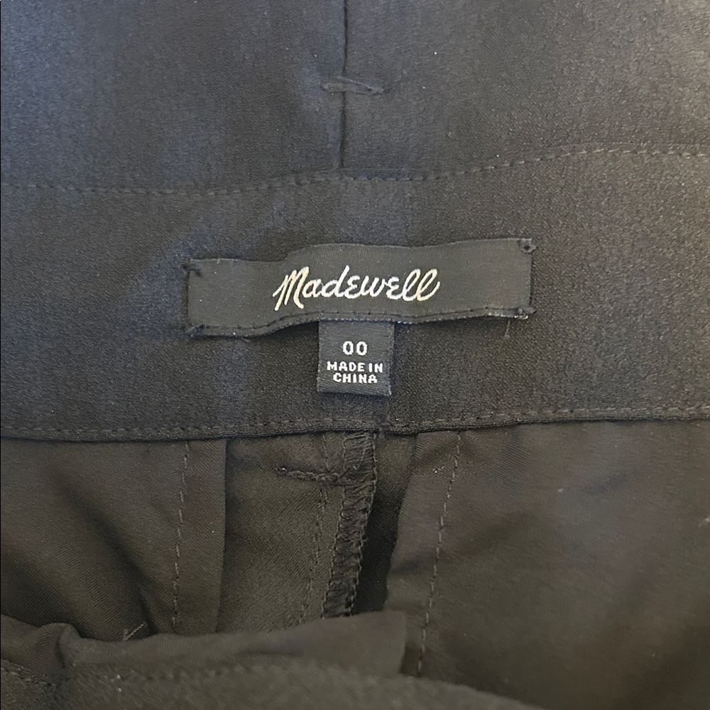Madewell women’s black cropped pants.